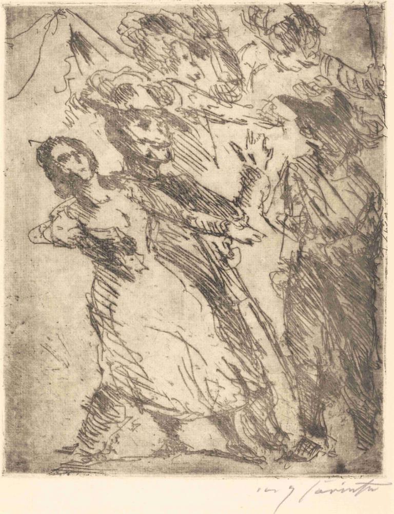 Cavaliers with a Woman, probably 1923,Cavaliers with a Woman, sannsynligvis 1923,Lovis Corinth,Lovis Korint