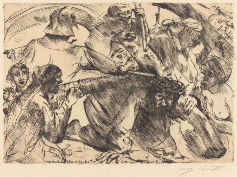 Christ Bearing the Cross (Kreuztragung),Hristos purtând crucea (Kreuztragung),Lovis Corinth,Gravura din cupru