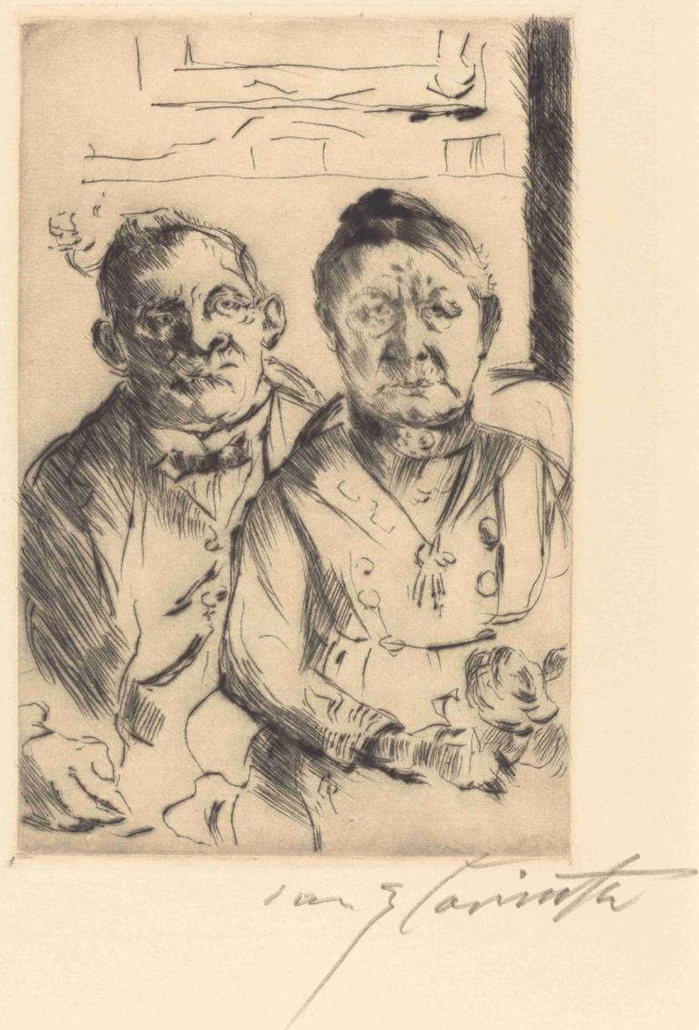 Couple from East Prussia (Ostpreussisches Ehepaar),동프로이센에서 온 커플(동프로이센 커플),Lovis Corinth,로비스 코린트,스케치,스케치, 단색화