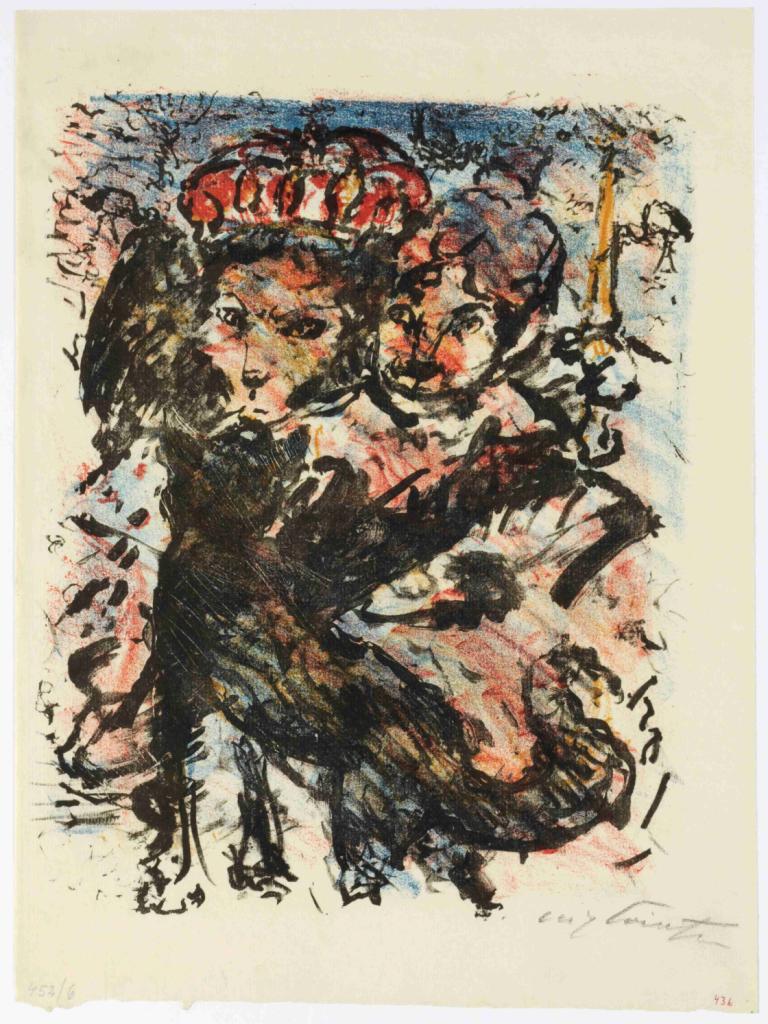 Der Löwe Nobel Mit Seiner Gattin Und Dem Wolf Isegrim,ライオンのノーベルとその妻、オオカミのイセグリム,Lovis Corinth,ロヴィス・コリント,油絵,油絵