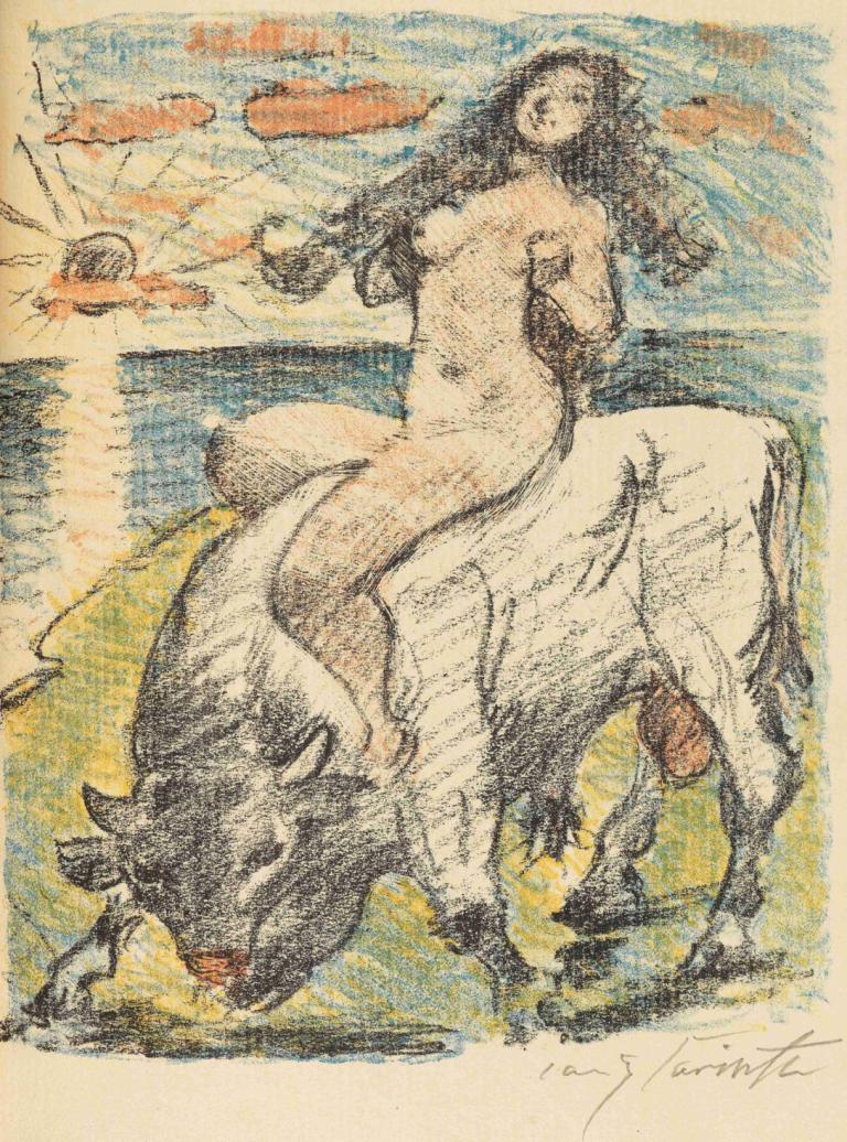 Der Venuswagen,Vůz Venuše,Lovis Corinth,Lovis Korint,Olejomalba,Olejomalba, 1 dívka, prsa, akt, dlouhé vlasy