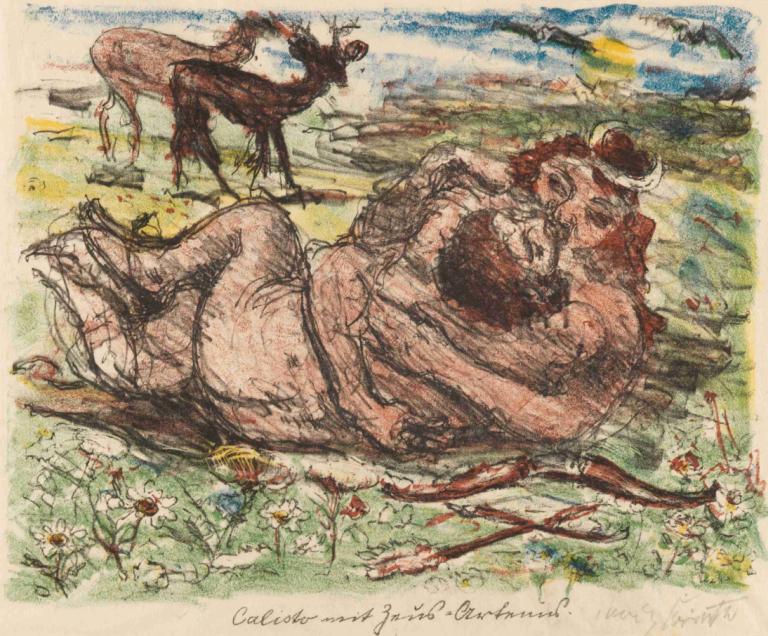 Die Liebschaften des Zeus,Milostné záležitosti Dia,Lovis Corinth,Lovis Korint,Olejomalba,Olejomalba, květ