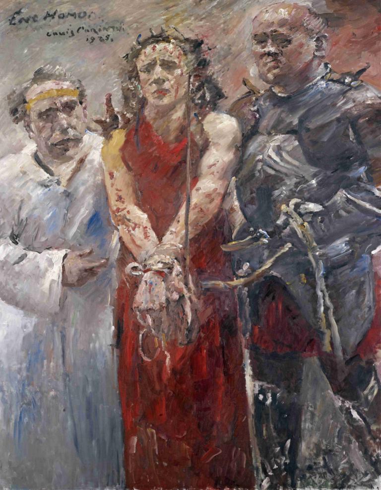 Ecce Homo,Lovis Corinth,Lovis Κόρινθος,Ελαιογραφία,Ελαιογραφία, πολλά αγόρια, πανοπλία, όπλο, χειροπέδες