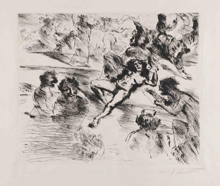 Eine Vision,Een visie,Lovis Corinth,Lovis Korinthe,Koperplaatetsing,Koperplaatetsing, monochroom, grijstinten