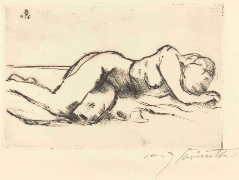 Female Nude (Weiblicher Akt),Vrouwelijk naakt (Vrouwelijk naakt),Lovis Corinth,Lovis Korinthe,Schetsen