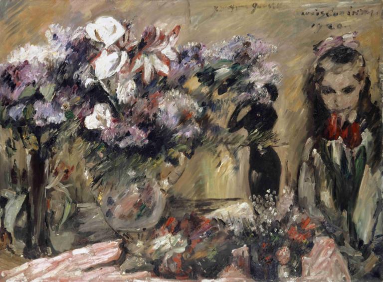 Flowers And Daughter Wilhelmine,Květiny A Dcera Wilhelmine,Lovis Corinth,Lovis Korint,Olejomalba,Olejomalba