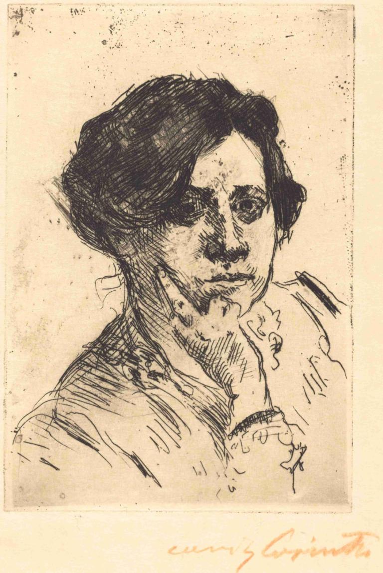 Head of Woman (Frauenkopf),Người đứng đầu phụ nữ (Fulunkov),Lovis Corinth,- Lovis Collins.,Phác thảo