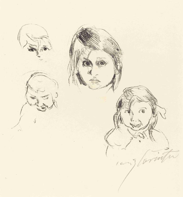 Heads of Children (Kinderköpfe),Người phụ trách trẻ em (Kinderk PFE),Lovis Corinth,- Lovis Collins.,Phác thảo