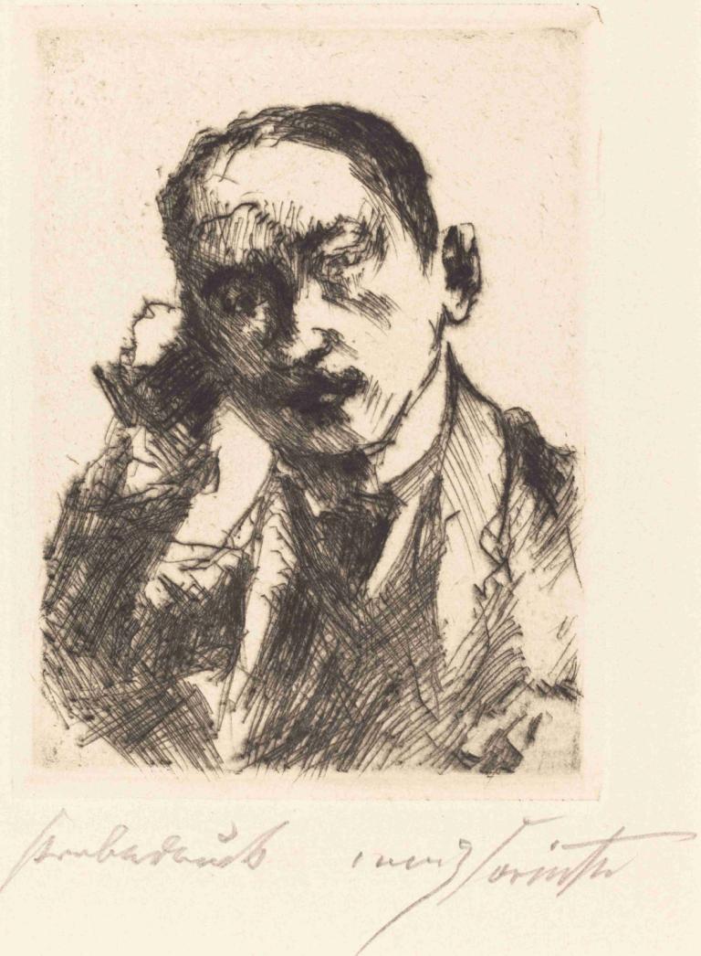 Karl Schwarz (Bildnis K.S.),卡爾·施瓦茨(Bildennis K.S.),Lovis Corinth,洛維斯·科林斯,銅版畫,銅版畫, 獨奏, 1男孩, 男性焦點, 單色, 傳統媒體, 草圖