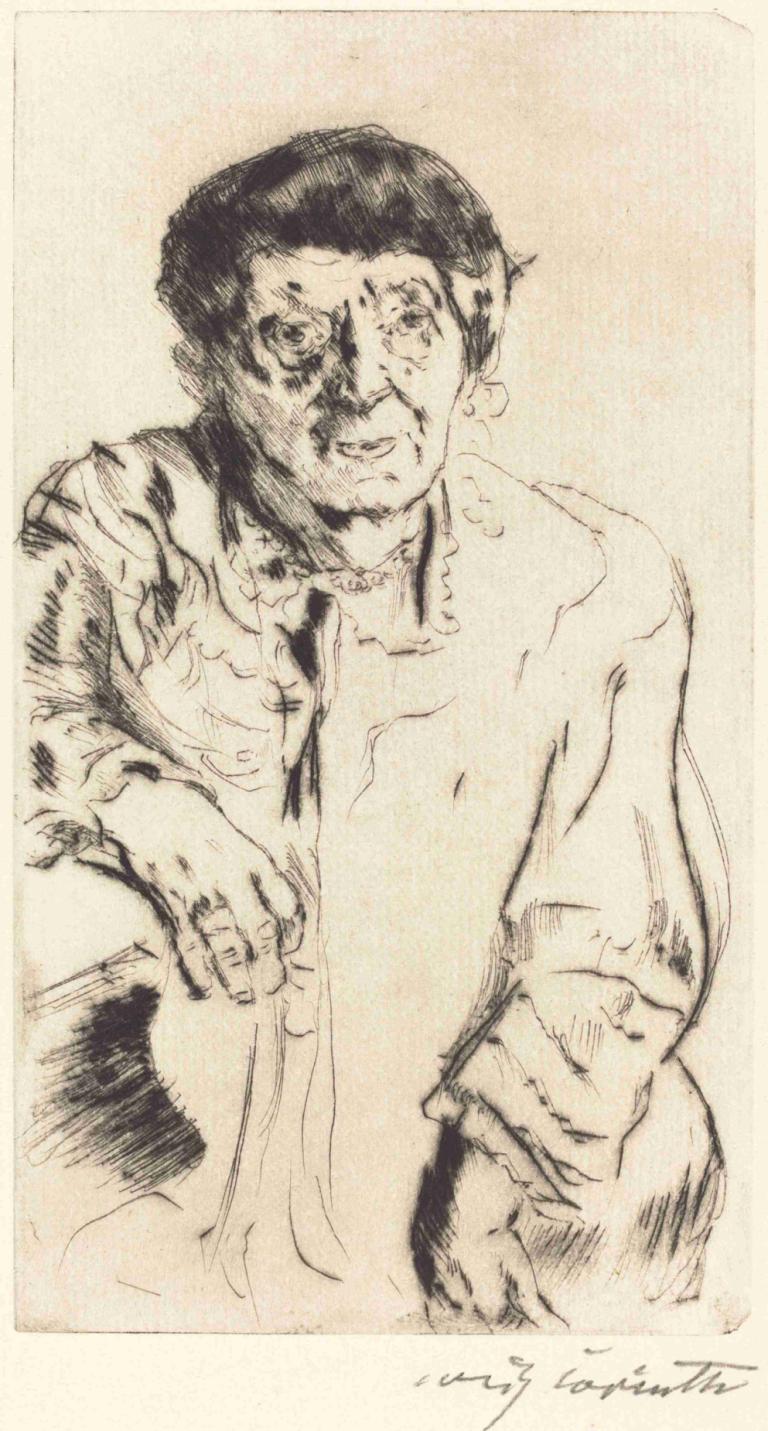 Mother-in-Law (Schwiegermutter),婆婆(Schwiegermutter),Lovis Corinth,洛維斯·科林斯,銅版畫,銅版畫, 獨奏, 1男孩, 單色, 男性焦點, 草圖