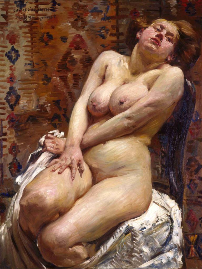 Nana, Female Nude,Nana, Nainen alasti,Lovis Corinth,Öljymaalaus,Öljymaalaus, 1 tyttö, kuvataideparodia, yksin