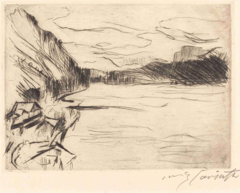 On Walchen Lake (Am Walchensee),Hồ Volchensee (Am Wallchensee),Lovis Corinth,- Lovis Collins.,Khắc tấm đồng