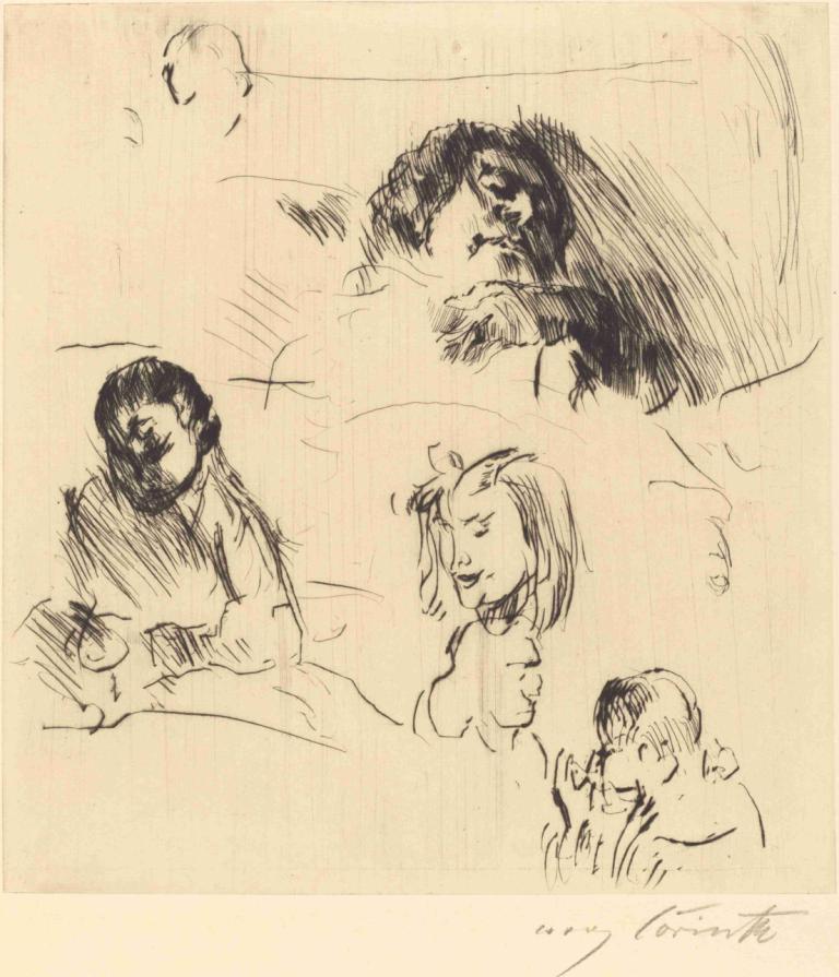 Portrait Sketches (Verschiedene Bilnisstudien),Bản phác thảo chân dung,Lovis Corinth,- Lovis Collins.