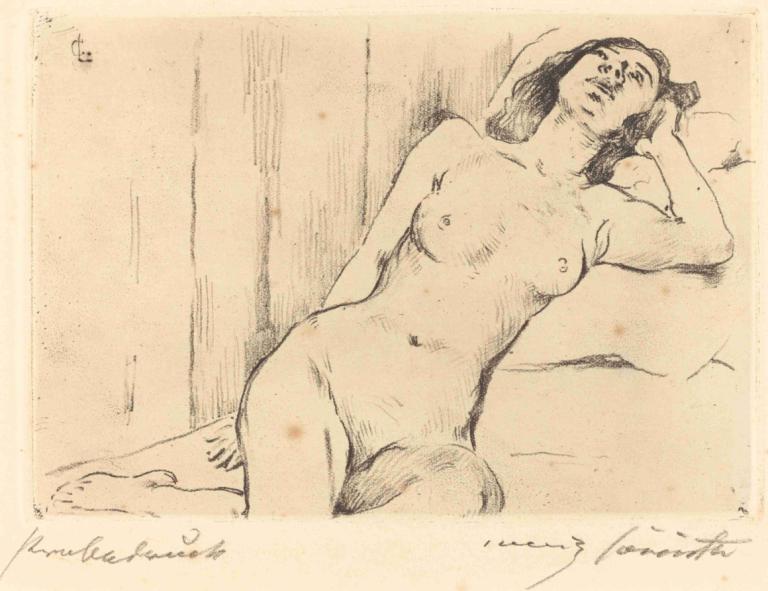 Reclining Female Nude (Ruhende Dreiviertel Akt),Người phụ nữ khỏa thân nằm ngửa (Rohende Dreviertel Akt).