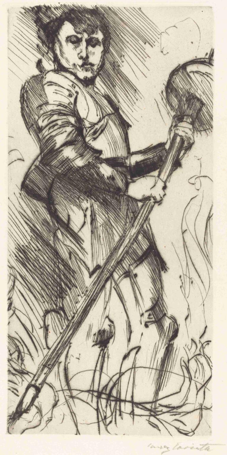 Saint George (St. Georg),Saint George (Święty Jerzy),Lovis Corinth,Szkic,Szkic, solo, 1chłopiec, monochromia