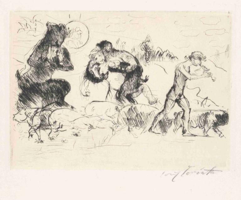 Saters, een nimf, een faun en een toom varkens,Satyrer, en nymfe, en faun og en flok grise,Lovis Corinth