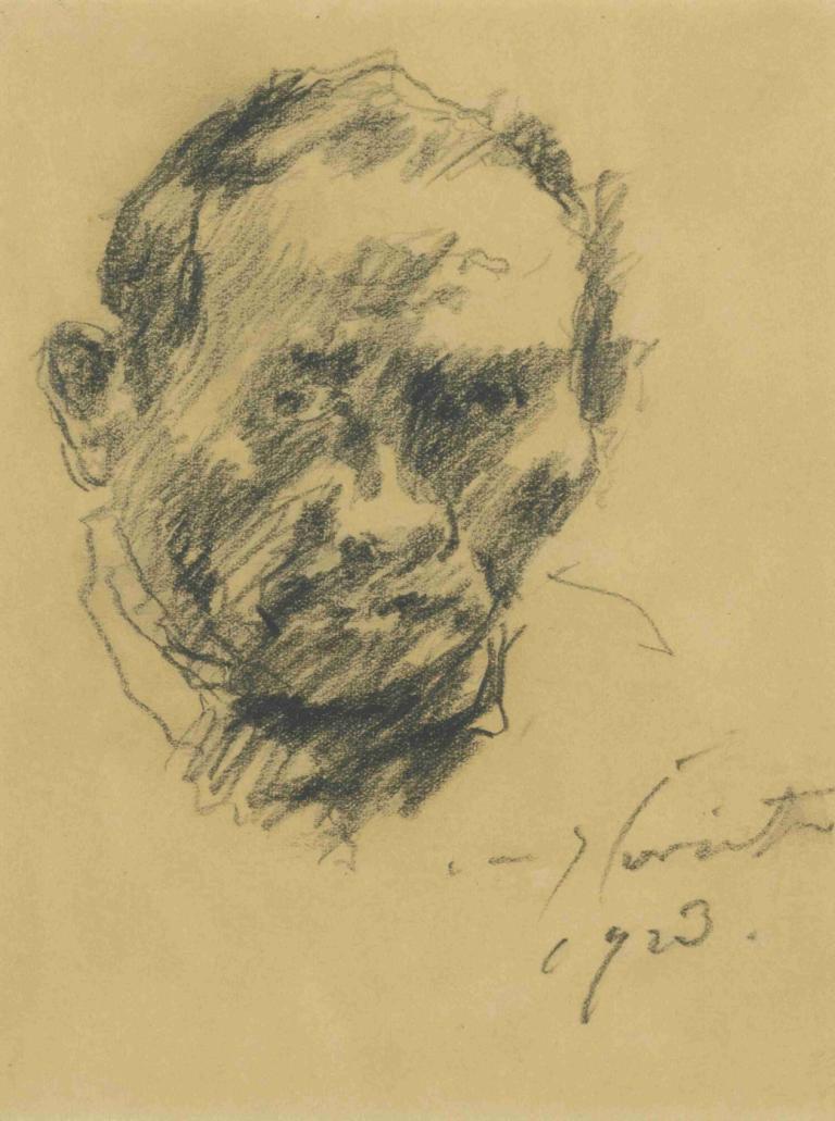 Selbstbildnis (Self-Portrait),自画像,Lovis Corinth,ロヴィス・コリント,スケッチ,スケッチ, モノクロ, ソロ, 従来のメディア, スケッチ, 男の子1名, 男性の焦点