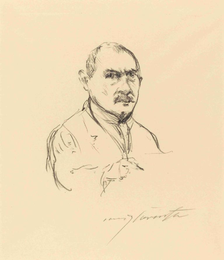 Self-Portrait (Selbstbildnis),Autoportrét,Lovis Corinth,Lovis Korint,Náčrt,Náčrt, 1 kluk, mužské zaměření