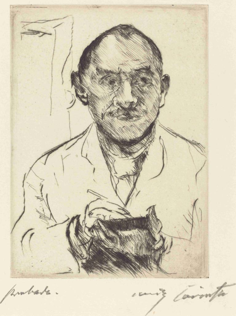 Self-Portrait (Selbstbildnis),Αυτοπροσωπογραφία,Lovis Corinth,Lovis Κόρινθος,Σκίτσο,Σκίτσο, 1 αγόρι