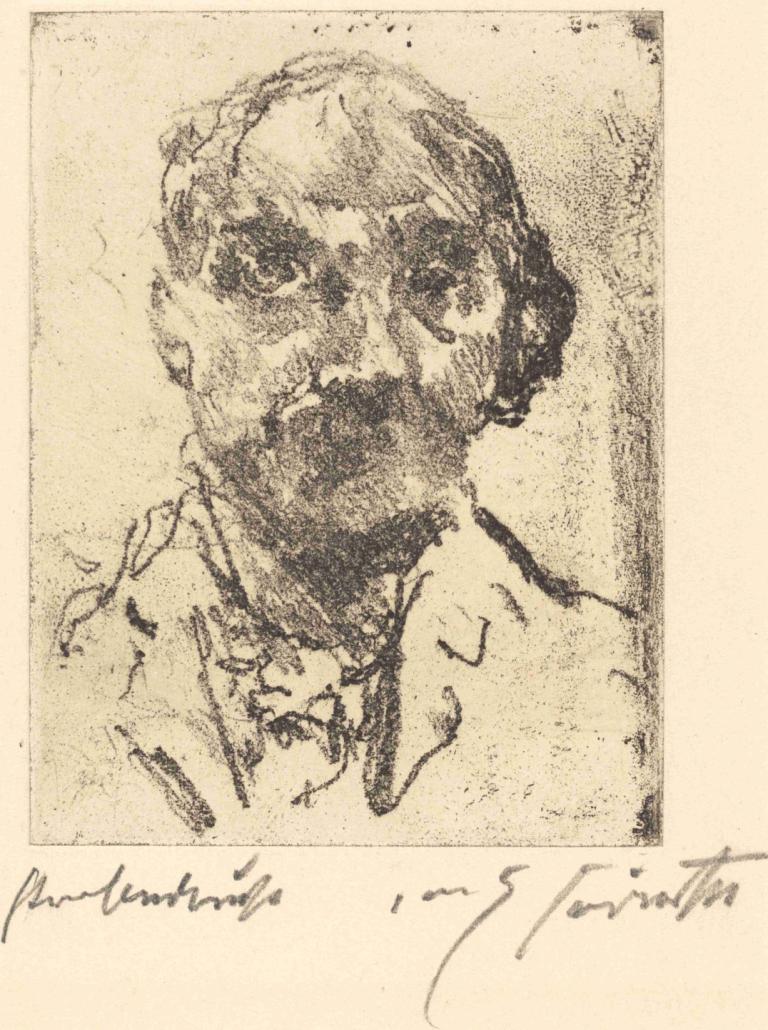 Self-Portrait (Selbstbildnis),自画像,Lovis Corinth,ロヴィス・コリント,スケッチ,スケッチ, モノクロ, 従来のメディア, ソロ, ホラー（テーマ）, スケッチ, 男の子1名