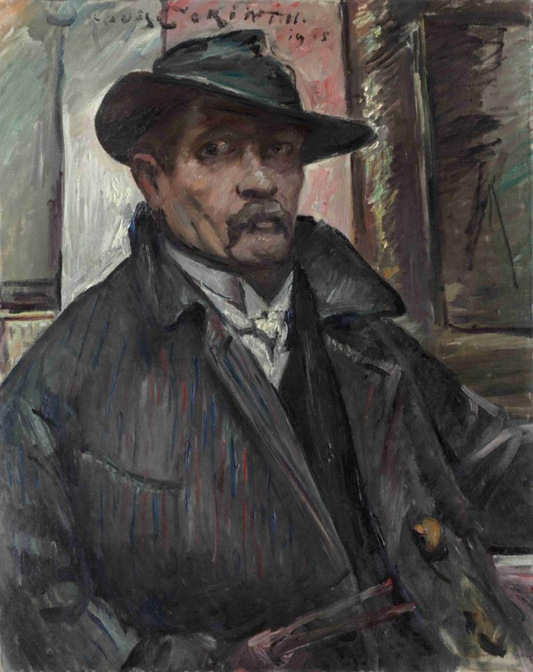 Self-Portrait with Hat and Coat,Autoportrait au chapeau et au manteau,Lovis Corinth,Peinture à l'huile