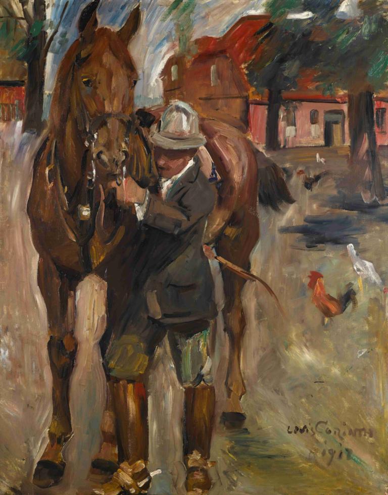 Setting out for a ride,Partir en balade,Lovis Corinth,Peinture à l'huile,Peinture à l'huile, cheval, oiseau