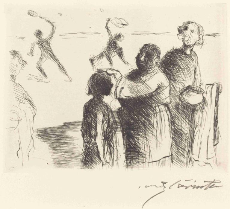 The Banquet of Trimalchio - pl.II,트리말치오의 연회 - pl.II,Lovis Corinth,로비스 코린트,동판 에칭,동판 에칭, 단색화, 여러 소년, 스케치, 전통 미디어