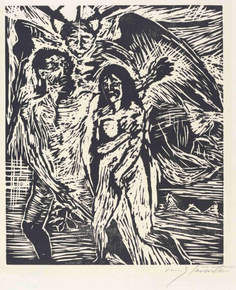 The Expulsion from Paradise (Austreibung aus dem Paradies),낙원에서의 추방,Lovis Corinth,로비스 코린트,동판 에칭,동판 에칭, 단색화