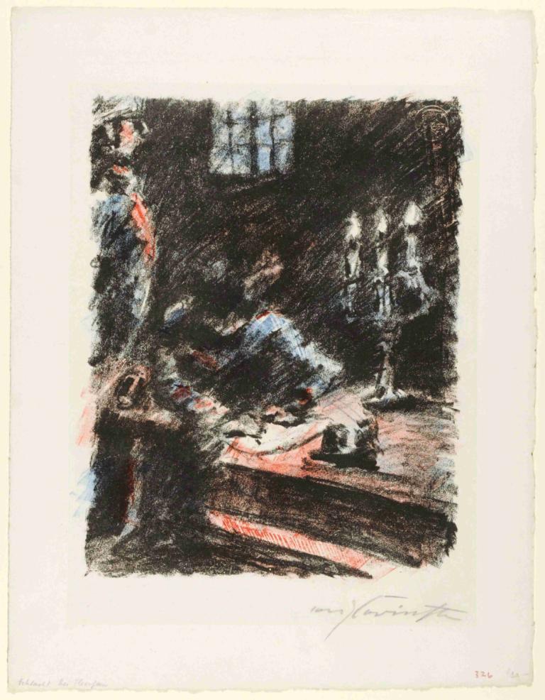 Torgau. Der König schreibt auf den Stufen des Altars,토르가우. 왕은 제단 계단에 글을 씁니다.,Lovis Corinth,로비스 코린트,오일 페인팅