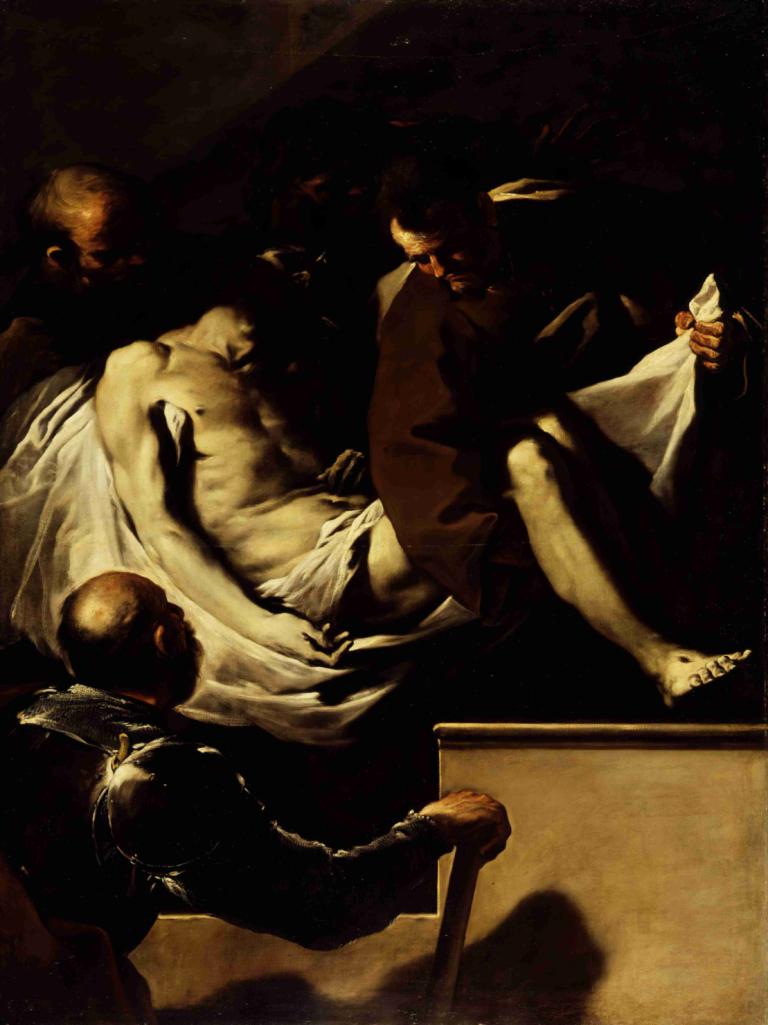 Entombment Of Christ,Luca Giordano,Oil Painting,Oil Painting, fine art parody, multiple boys, dark