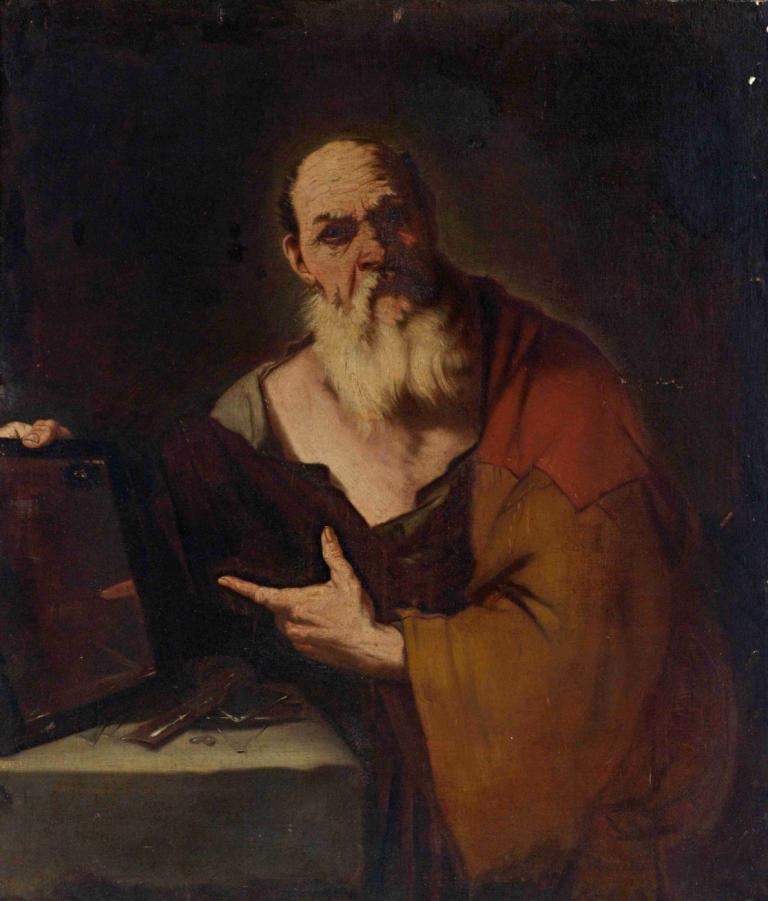 Socrates,Luca Giordano,Pictura in ulei,Pictura in ulei, focalizare masculină, barbă, Păr facial, 1 băiat