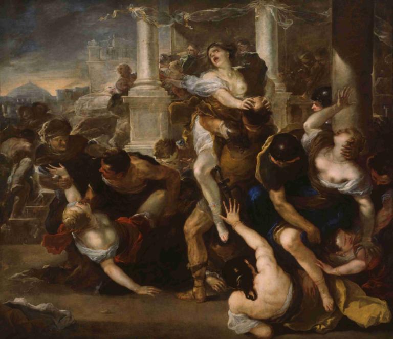 The Abduction of the Sabine Women,Únos sabinských žen,Luca Giordano,Olejomalba,Olejomalba