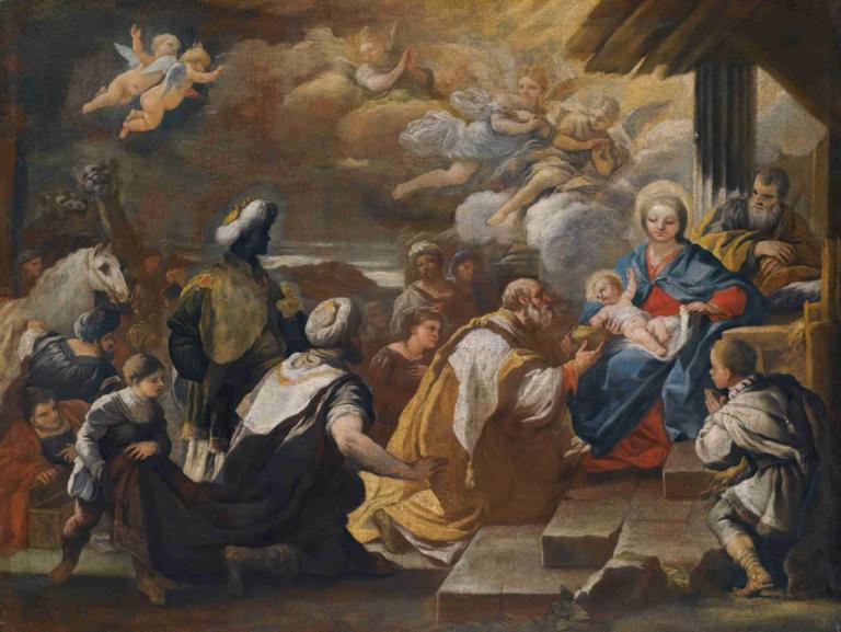 The Adoration Of The Magi,Adorația magilor,Luca Giordano,Pictura in ulei,Pictura in ulei, parodie artistică