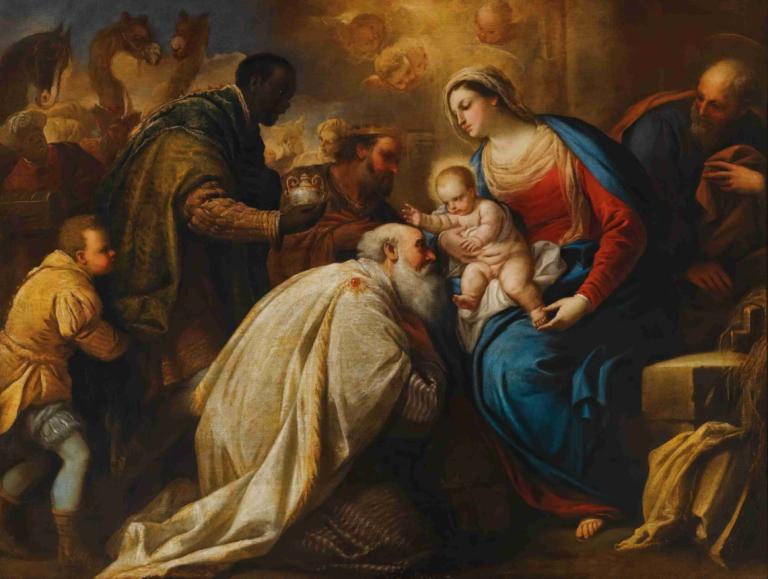 The Adoration Of The Magi,Adorația magilor,Luca Giordano,Pictura in ulei,Pictura in ulei, parodie artistică