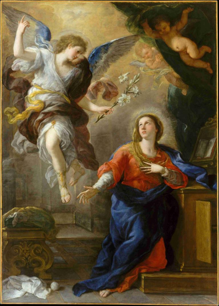 The Annunciation,Pengumuman,Luca Giordano,Lukisan cat minyak,Lukisan cat minyak, parodi seni rupa, parodi