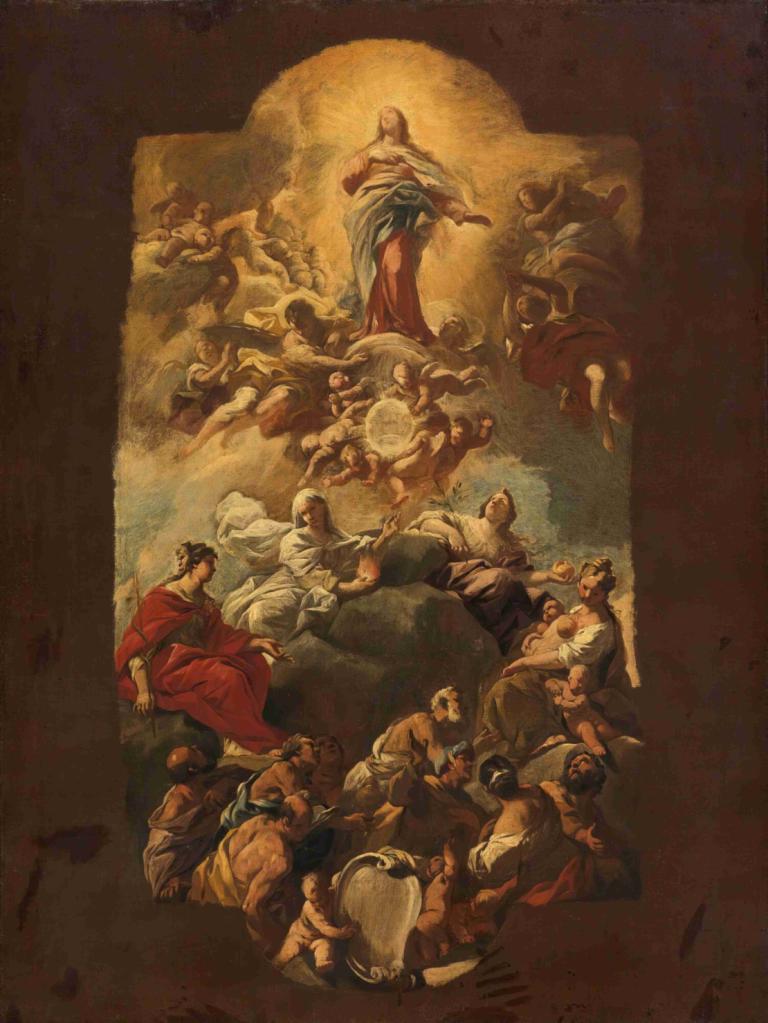 The Assumption Of The Virgin,Asumsi Perawan,Luca Giordano,Lukisan cat minyak,Lukisan cat minyak