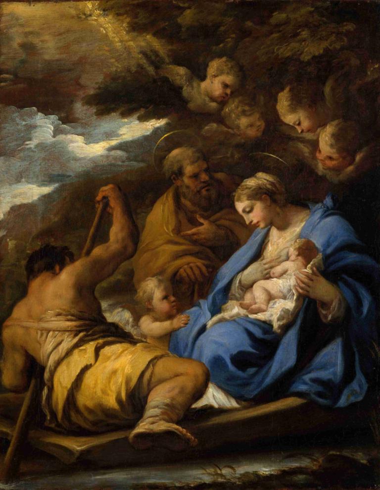 The Flight into Egypt,Penerbangan ke Mesir,Luca Giordano,Lukisan cat minyak,Lukisan cat minyak