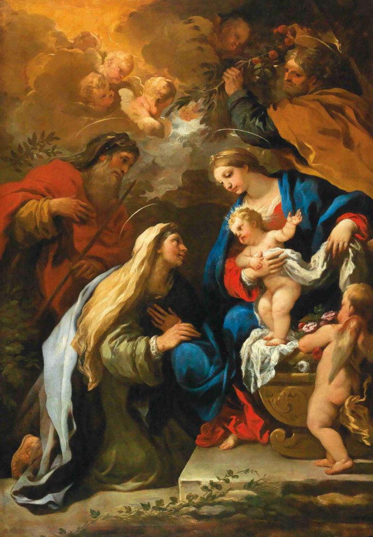 The Holy Family With Saints Anne And Joachim,Keluarga Kudus Bersama Santa Anne dan Joachim,Luca Giordano