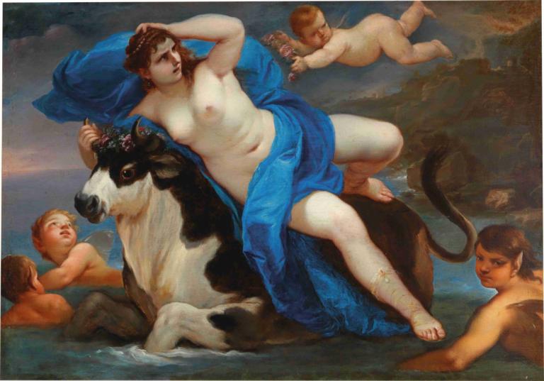 The Rape Of Europa,Pemerkosaan Europa,Luca Giordano,Lukisan cat minyak,Lukisan cat minyak, parodi seni rupa