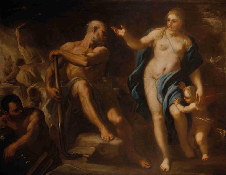 Venus in the Forge of Vulcan,Venus i Vulcans smedja,Luca Giordano,Oljemålning,Oljemålning, konstparodi