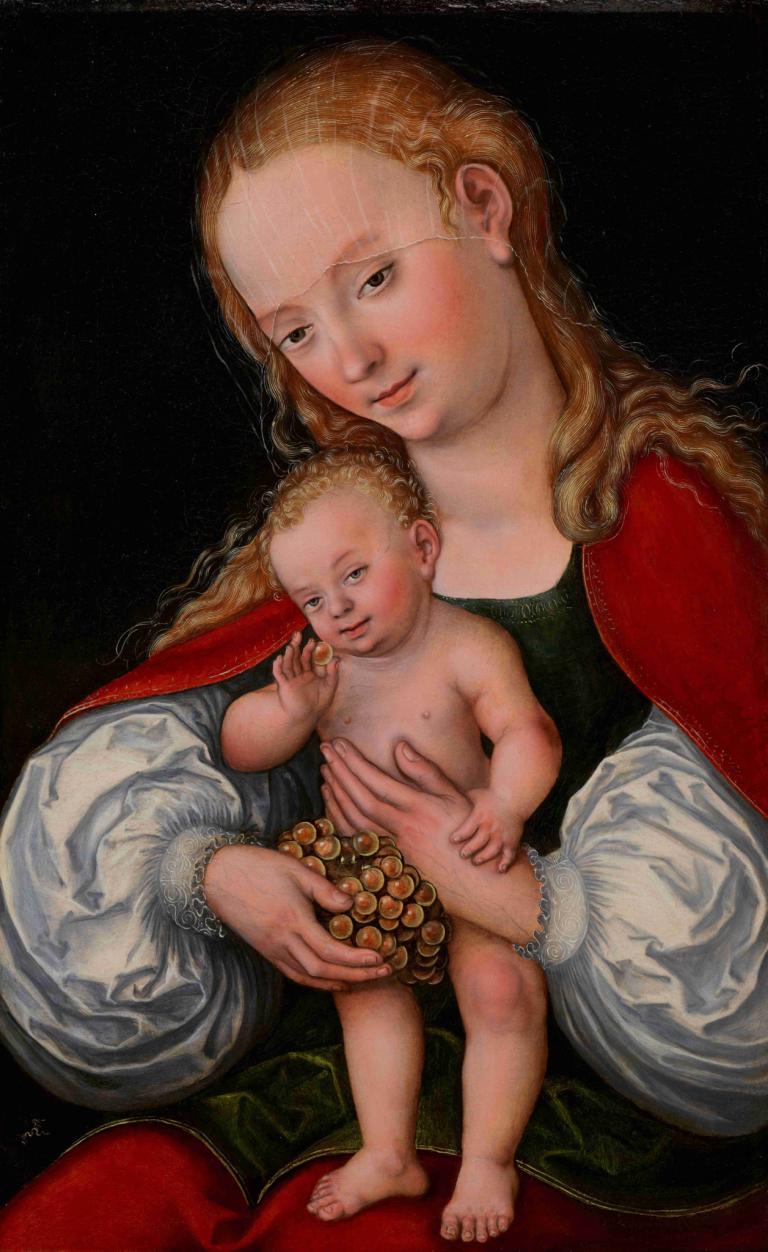 Madonna and Child with Grapes,Madonna und Kind mit Weintrauben,Lucas Cranach the Elder