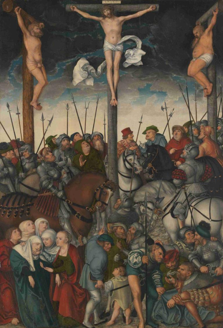 The Crucifixion,De kruisiging,Lucas Cranach the Elder,Lucas Cranach de Oudere,Olieverf,Olieverf