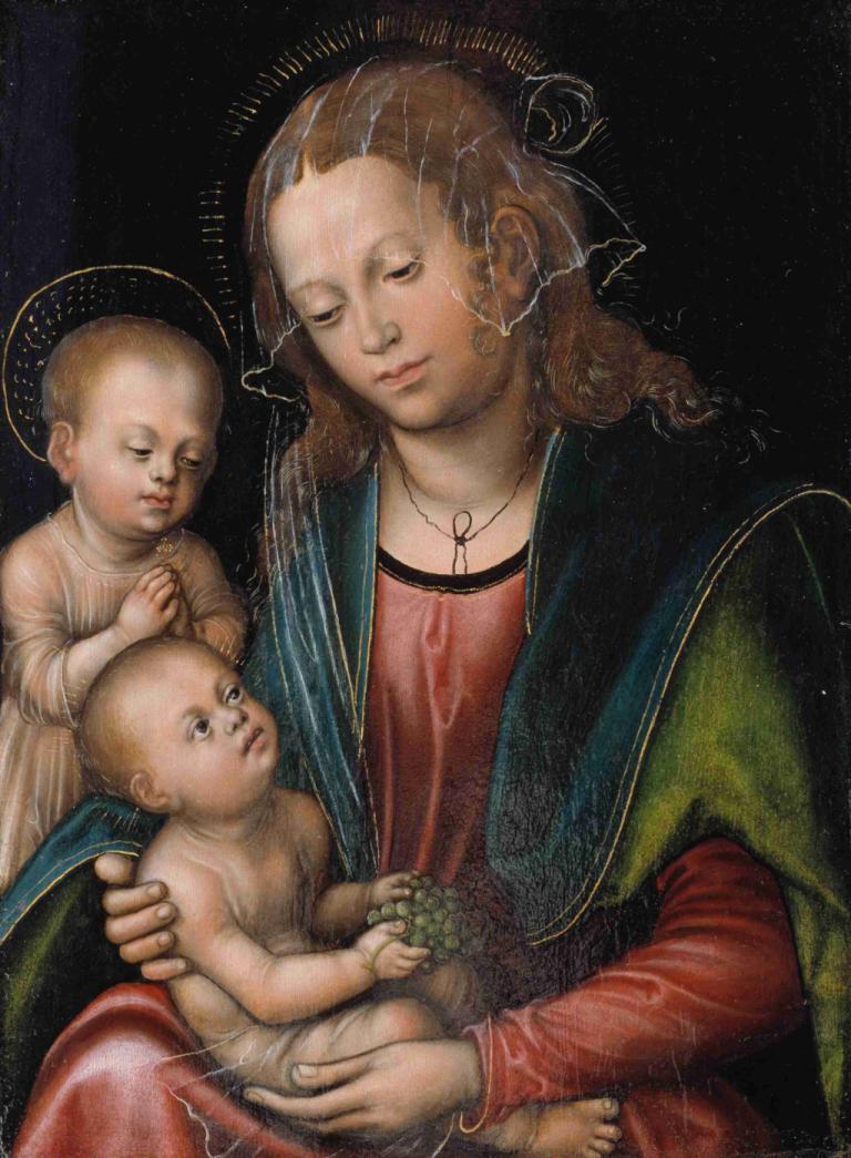 Virgin and Child Adored by the Infant St John,Lucas Cranach the Elder,Oil Painting,Oil Painting