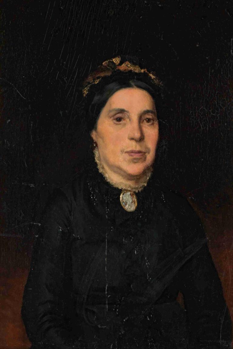 Portrait of Ignaz Deutsch's Wife,Potret Istri Ignaz Deutsch,Ludwig Deutsch,Lukisan cat minyak