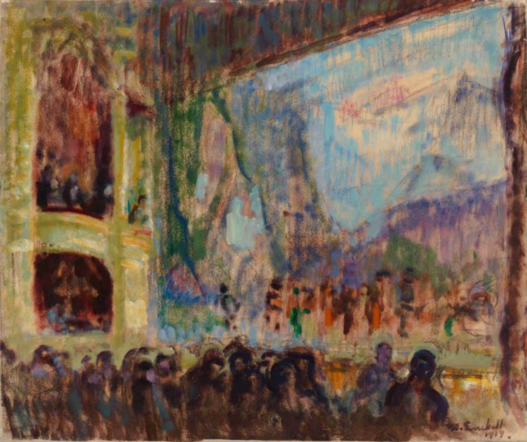 Interior View of the Finnish Opera,Vista interior de la Ópera de Finlandia,Magnus Enckell,Pintura al óleo