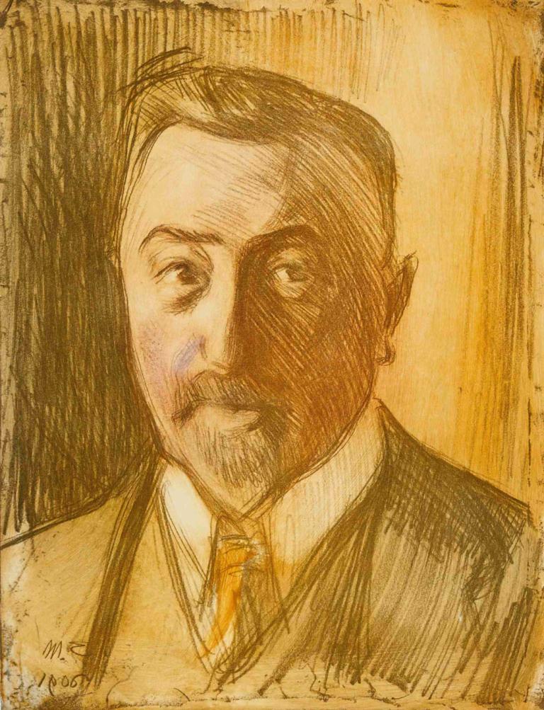 Portrait of Chamberlain Hjalmar Linder,시종 할마르 린더의 초상화,Magnus Enckell,매그너스 엔켈,오일 페인팅,오일 페인팅, 1남, 남성 집중, 독주