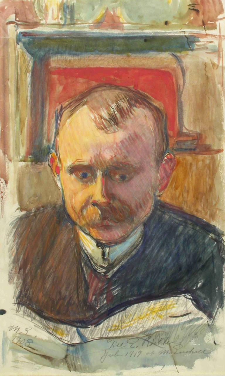 Portrait of Edvard Richter,에드워드 리히터의 초상화,Magnus Enckell,매그너스 엔켈,오일 페인팅,오일 페인팅, 1남, 남성 집중, 독주, 전통 미디어, 얼굴 털