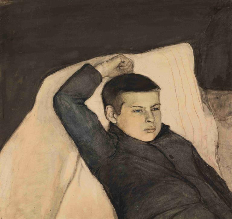 Reclining Boy,"เด็กนอนเอียง",Magnus Enckell,แมกนัส เอนเคอร์,จิตรกรรมสีน้ำมัน,จิตรกรรมสีน้ำมัน, เด็กชาย 1 คน