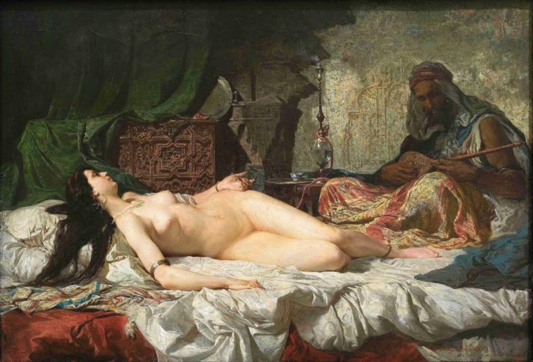 The Odalisque,Η Οδαλίσκη,Mariano Fortuny Marsal,Ελαιογραφία,Ελαιογραφία, παρωδία καλών τεχνών, 1 κορίτσι