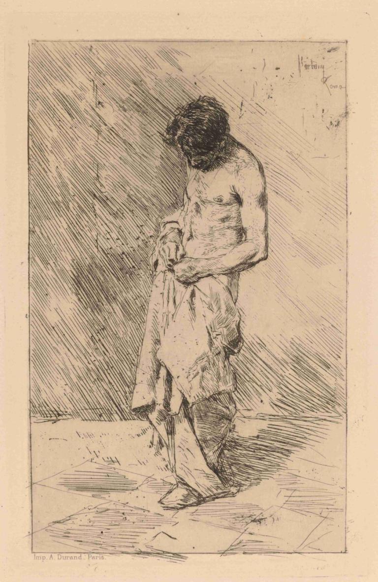 Un Pouilleux [Flea Seeker],Ein Stinktier [Flea Seeker].,Mariano Fortuny Marsal,Kupferstich,Kupferstich